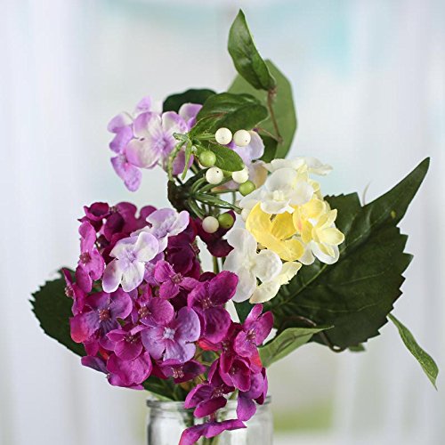 Factory Direct Craft 2 Hand Wrapped Soring Purples and Yellow Artificial Hydrangea Floral Sprays for Arranging, Crafting and Embellishing