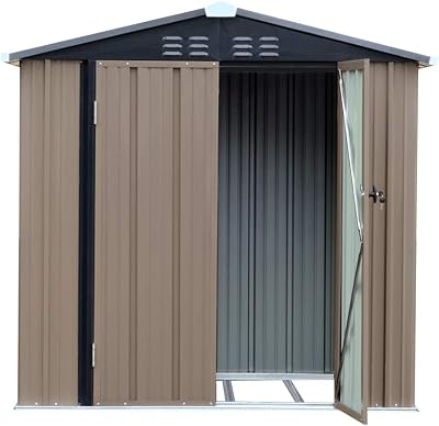 DT Metal Garden Shed Outdoor Storage Utility Tool Shed with Lock 4x6 FT
