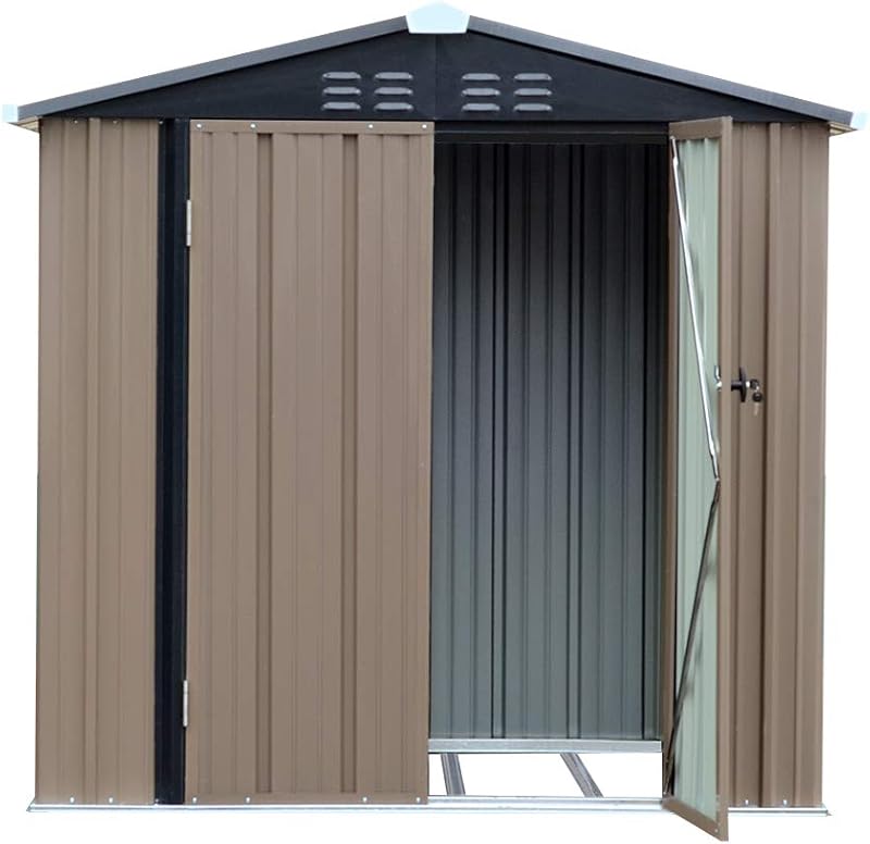 DT Metal Garden Shed Outdoor Storage Utility Tool Shed with Lock 4x6 FT