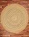 Natural Area Rugs - Round Jute Rug, Elsinore Collection, Hand Braided, Earth Friendly Natural Fiber Rug, Handmade & Reversible, Beige 5 ft