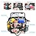 Kaome Lunch Bags for Women, Reusable Insulated Lunch Box, Double Zippers Wide Open Lunch Cooler Container Bag, Durable Leakproof Picnic Bags for Men Work School Outdoor Flower (Pink)