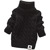 MODNTOGA Toddler Baby Boys Girls Knit Sweaters Cable Turtleneck High Collar Fall Winter Soft Warm Sweater Pullover Tops