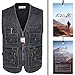 Eidlvais Men's Multi-Pockets Vest For Outdoors Travels Sports Black Size XL