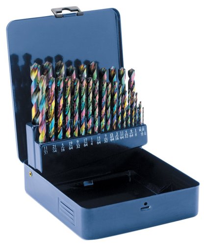 SteelexPlus D2140 1/16-1/2-Inch Cobalt Drill Set , 29-Piece