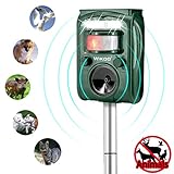Wikoo Ultrasonic Animal Repeller, Solar Powered Pest Repeller, Waterproof Outdoor Repellent with Motion Activated PIR Sensor, Repel Dogs, Cats, Squirrels and more