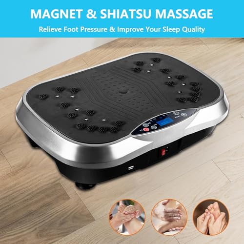 Vibration Plate, Exercise Machine Vibration Platform for Weight Loss, Vibration Fitness Trainer for Home Use, Balance Training Leg Arm Core Workout, MAX 400 Lbs Capacity