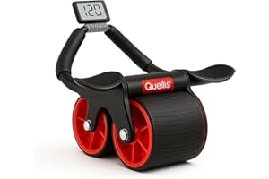 QUELLIS AB Roller for Men & Women – Core Strength Training Wheel Set with Elbow Support & 2 Knee Pads – Abdominal Exercise Roller for Core Stability, Belly Fat Reduction, and Total Body Workout Equipment