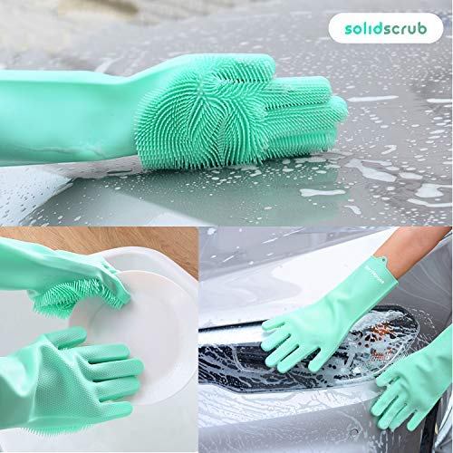 image for SolidScrub Magic Silicone Gloves scrubbing Gloves for Dishes, dishwash
