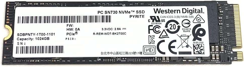 Western Digital 1TB SSD NVMe PCIe Gen3 x4 M.2 2280 SDBPNTY-1T00 WD Solid State