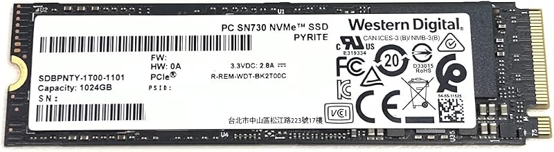 Western Digital 1TB SSD NVMe PCIe Gen3 x4 M.2 2280 SDBPNTY-1T00 WD Solid State