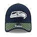 New Era Men's Seattle Seahawks 2017 Official NFL Sideline 39THIRTY Cap Navy/Lime Size Large/X-Large