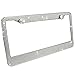 Jmkcoz 2 Pack Bling License Plate Frames Metal Chrome Luxury Crystal Bling License Plate Frame + Crystal Screw Caps for Both Front and Back License Waterproof Crystal Metal Stainless