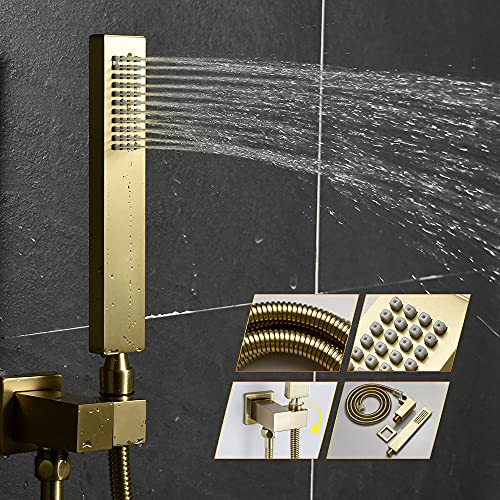 AYIVG Rain Shower Body Spray Jets System Bathroom Body Brass Brushed