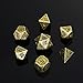 Hestya 7 Pieces Metal Dices Set DND Game Polyhedral Solid Metal D&D Dice Set with Storage Bag and Zinc Alloy with Enamel for Role Playing Game Dungeons and Dragons, Math Teaching (Antique Brass)