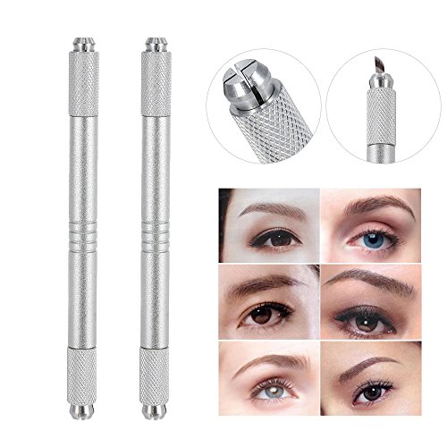 Anself 2PCS Dual-head Permanent Eyebrow Tattoo Pen Manual Handheld Tattooing Pencil (2PCS)