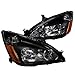 Spec-D Tuning 2LH-ACD03JM-RS Honda Accord Lx Ex Jdm Black Head Lights Lamps Pair