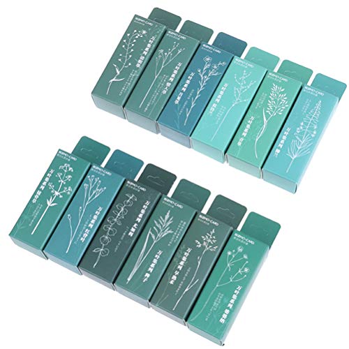 Ioffersuper 6 Pcs Decorative Wooden Stamps with Leaf Plant Pattern, Rubber Stamp Set for Scrapbooking DIY Card Making