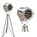 THOR INSTRUMENTS Nautical Spot Light Steel Searchlight Studio Floor Lamp Tripod Silver Finish Rustic Vintage Home Decor Gifts