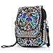 Embroidery Flowers Canvas Crossbody Bag, Women Messenger Bag, Cellphone Pouch Purse