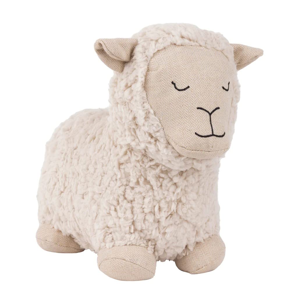 Paoletti Boucle Fleece Sheep Doorstop – Heavyweight, Sand Filled, Decorative Animal Door Stopper, Polyester, 22 x 24 x 15 cm