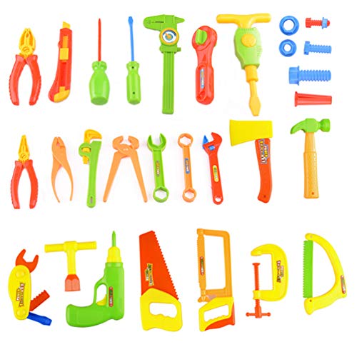 Kids Pretend Play Toy Tool Set, Puzzle DIY Hammer Screwdriver Simulation Repair Kit, Hand Tool Disassembly and Assembly Toys Workshop Tool box Tools Kit