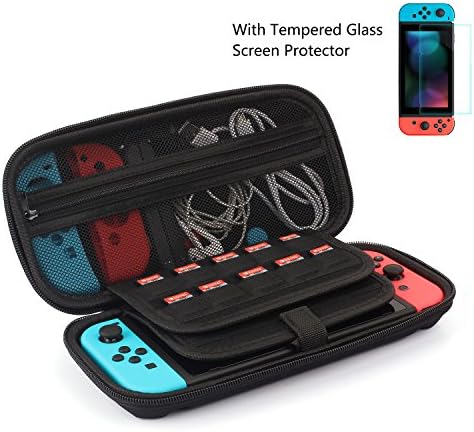 Switch Case with Screen Protector for Nintendo Switch, 20 Games Cartridges, Upgrade Portable Travel Carrying Case Pouch for Nintendo Switch Console &amp; Accessories by Dotone (carry case)