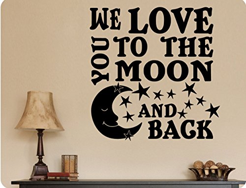 24"x24" WE Love You To The Moon And Back Stars Child Nursery Wall Decal Sticker Art Mural Home Dcor Quote