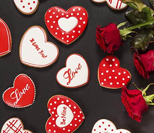 KAISHANE Valentine's Day Cookie Cutters Set - 5 PCS Stainless Steel Heart cookie Cutters Biscuit Pastry Cutters
