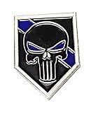 Thin Blue Line Punisher Lapel Pin Package of Two