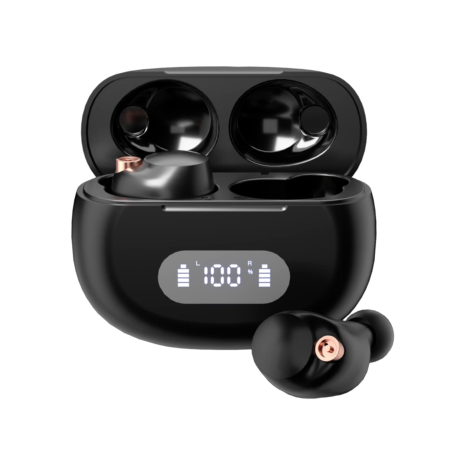 Sungive Bluetooth Headphones, Wireless In-Ear Earphones with Microphone, Bluetooth 5.3 Wireless Headphones Touch Control, Wireless Headphones for Smartphone, Work, Office, Home, Office