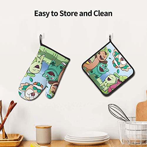 Xiaoxian Pokemon 9 Hittebestendige keukenovenhandschoenen, ovenhandschoenen en potdekselhandschoenen, veilig om te koken… - Image 7