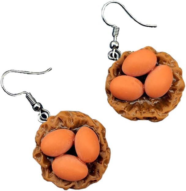 Xineker Creative Cute Resin Egg Drop Hook Earrings Unisex Fashion Jewellery