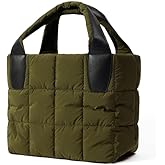 VAKAER Tote Bag with Zipper, Puffer Bag Women Padded Purse with Adjustable Strap Shoulder Crossbody Bag for Travel Work Gym