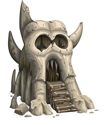 Laminated 24x28 inches Poster: Skull Greyskull Castle Gatehouse Halloween Ghost Haunted Frightening Frighten Fright Scary Scare Spooky Fear Horror Creepy Dark Mystery Eerie Steps Old