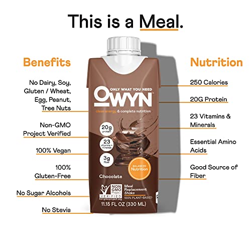 OWYN PlantBased Complete Nutrition Protein Shake, Chocolate, 20g plant