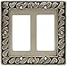 Franklin Brass 64037 Paisley Double Decorator Wall Plate / Switch Plate / Cover, Brushed Satin Pewter