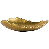 Red Co. 12” Decorative Antique Golden Allure Torn Metal Centerpiece Bowl with Sculpted Edges