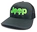 Jeep Logo With Punisher Skull Symbol Embroidered Mesh/Twill Cap (Charcoal/Black/Lime Green)