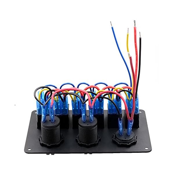 TurnRaise-6-Gang-Waterproof-Car-Auto-Boat-Marine-LED-Rocker-Switch-Panel-Circuit-Breakers-w-Digital-Voltmeter-12V-Cigarette-Socket-Double-USB-Power-Charger-Adapter TurnRaise-6-Gang-Waterproof-Car-Auto-Boat-Marine-LED-Rocker-Switch-Panel-Circuit-Breakers-w-Digital-Voltmeter-12V-Cigarette-Socket-Double-USB-Power-Charger-Adapter