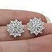 EVER FAITH 925 Sterling Silver Full Cubic Zirconia Snowflake Flower Stud Earrings Clear