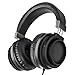 Ailihen MX-06 Over Ear Headphones with Microphone and Volume Control Bass Stereo Adjustable Headsets for iOS Android Smartphones Laptop Tablets Computer MP3/4 (Black Grey)