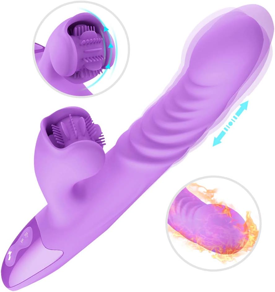 Powerful 7Speed Mode - Thrusting +Licking +Sucking +Heating Butterfly Masasger for Women CLitorials Stimulation Six Toys for Female Vibrantor Bullet for Women Rabbit Lifelike Adullt Game,T-Shirt