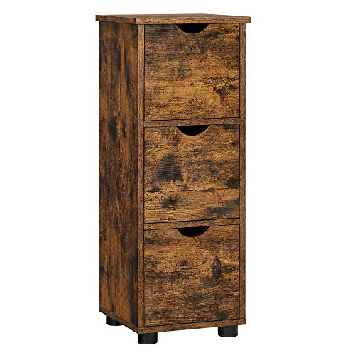 VASAGLE Smal badkamermeubel met 3 laden, 30 x 30 x 80 cm
