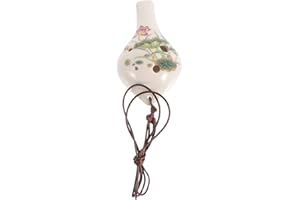 EXCEART Musical Beginner White Ceramic Ocarina, 6-hole, A Key, Fashion Style