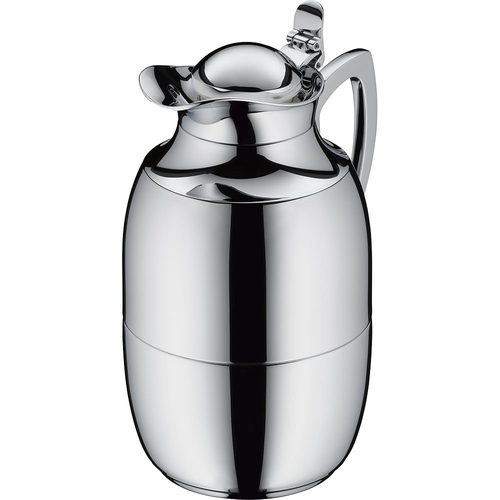 alfi Juwel Glass Vacuum Chrome Plated Brass Thermal Carafe for Hot and