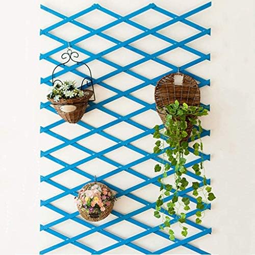 DEED Stretching Grid Wood Wall Mounted Flower Stand Hanging Wall with Hooks Indoor and Outdoor Balcony Decorative Shelf Living Room Plant Space Saving Flower Pot Holder