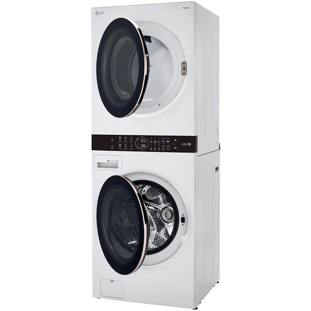 LG WKG101HWA Front Load White Stacked Unit with 4.5 cu. ft. Washer & 7.4 cu. ft. Dryer
