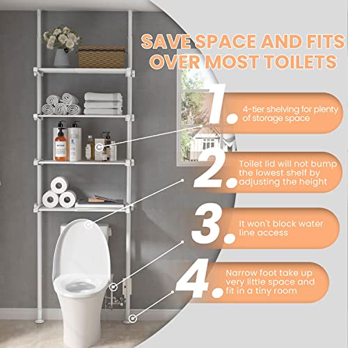 ALLZONE Over The Toilet Storage, Tall Bathroom Organizer, 4Tier