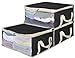 Stackable Clothes Storage Organizer for Closet Large Capacity Blanket Storage Bags with Two Reinforced Handles, for Bedding, Sheet, Pillow, 3 Packs, Black