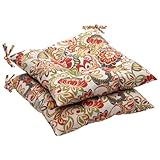 Pillow Perfect Indoor/Outdoor Multicolored Modern Floral Tufted Seat Cushion, 2-Pack (Misc.)